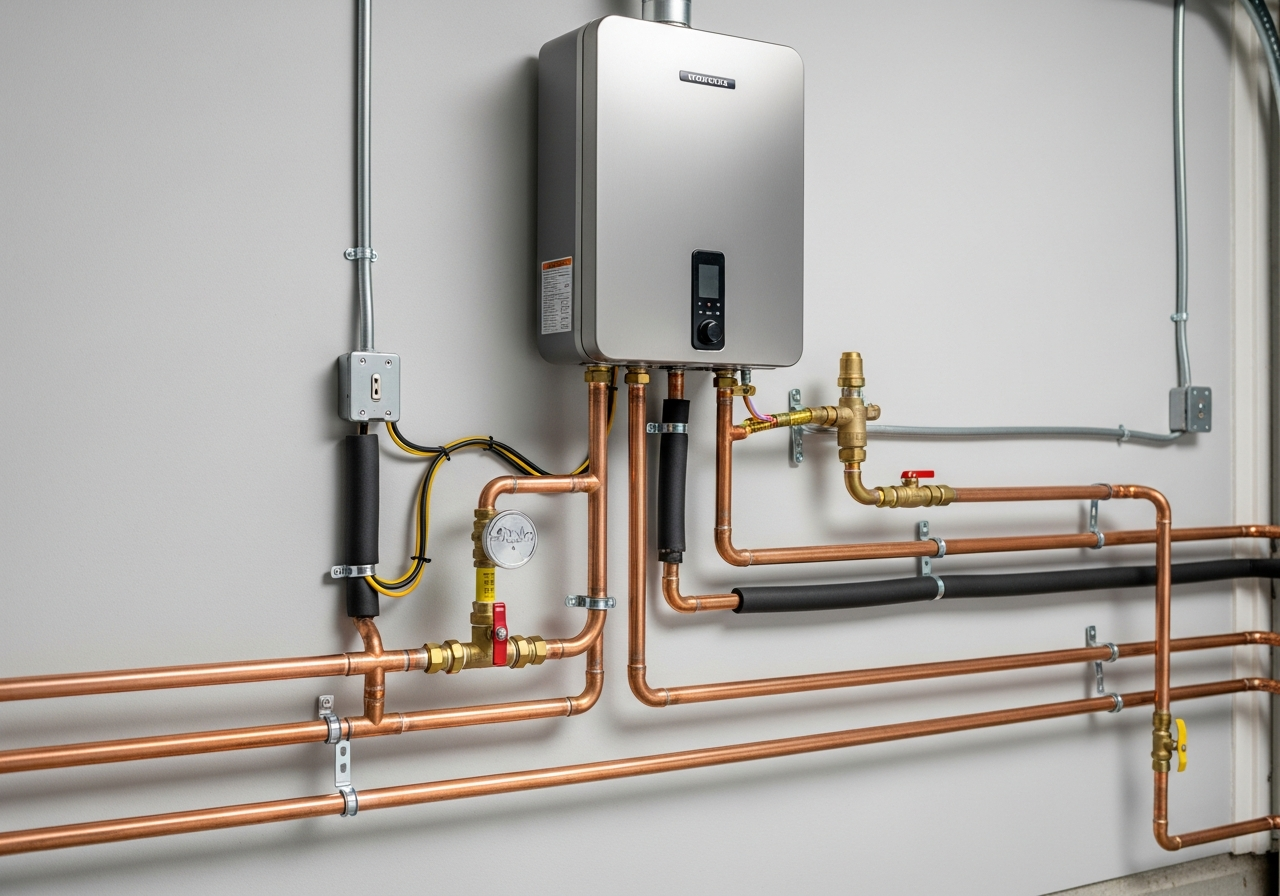 Professional tankless water heater installation